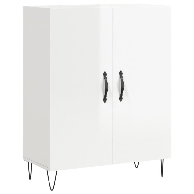 Witrynka biała połysk 69,5x34x180 cm materiał drewnopochodny