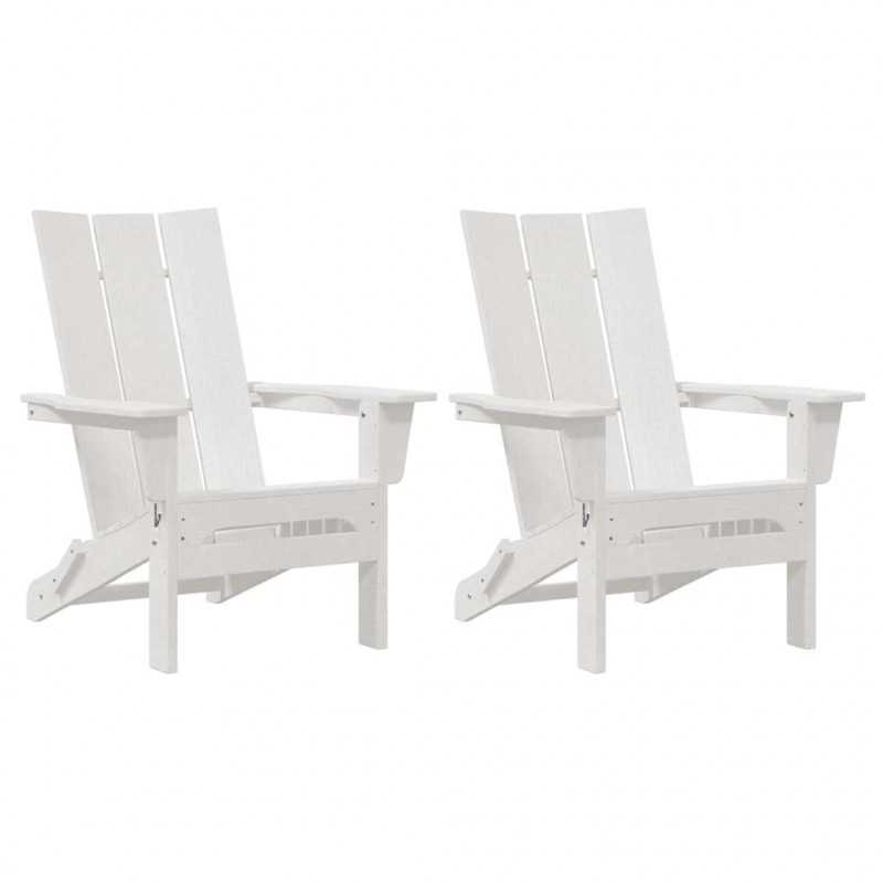 Krzesło Ogrodowe 2 pcs Biały 80.5 x 74.5 x 92 cm Polietylen