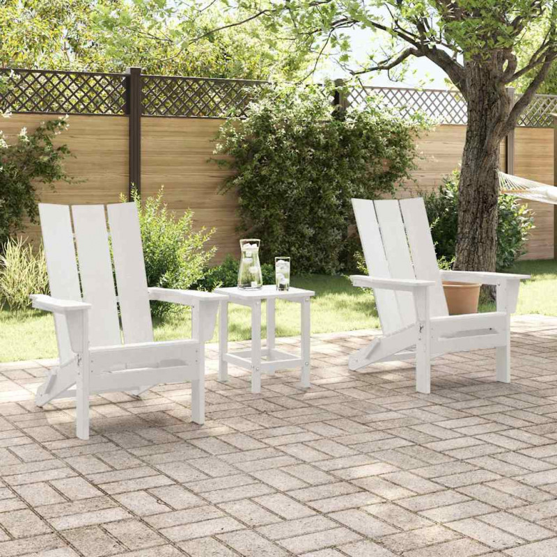 Krzesło Ogrodowe 2 pcs Biały 80.5 x 74.5 x 92 cm Polietylen