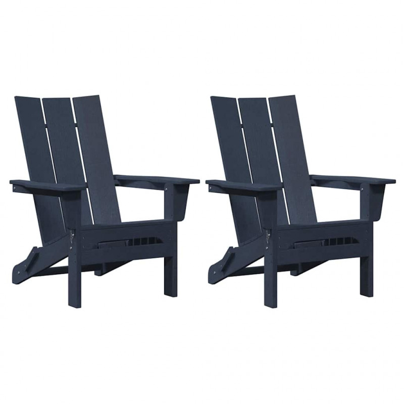 Krzesło Ogrodowe 2 pcs Granatowy 80.5 x 74.5 x 92 cm Polietylen