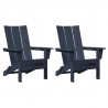 Krzesło Ogrodowe 2 pcs Granatowy 80.5 x 74.5 x 92 cm Polietylen
