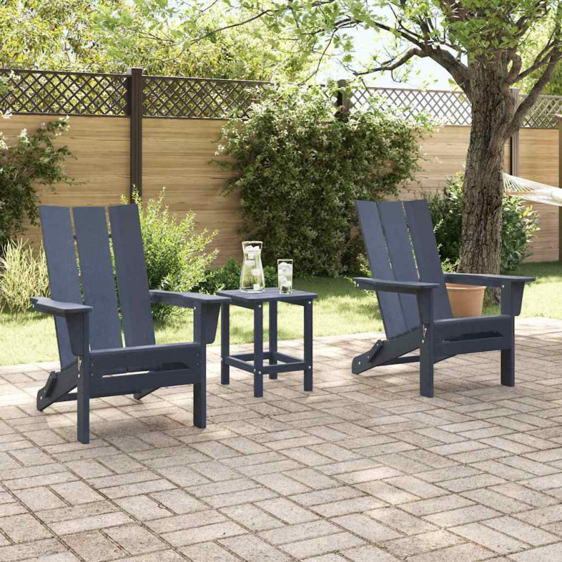 Krzesło Ogrodowe 2 pcs Granatowy 80.5 x 74.5 x 92 cm Polietylen