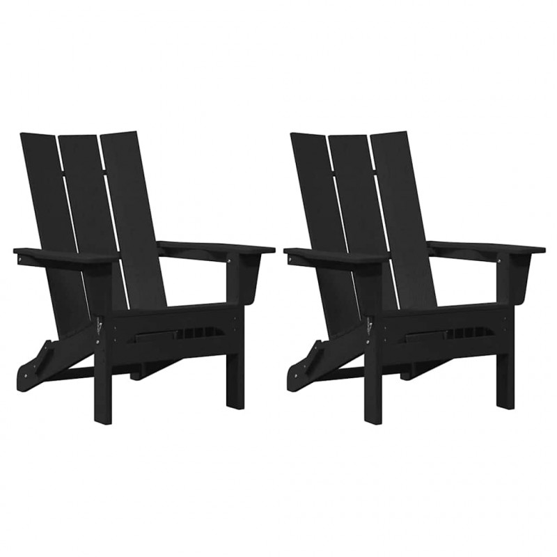 Krzesło Ogrodowe 2 pcs Czarny 80.5 x 74.5 x 92 cm Polietylen