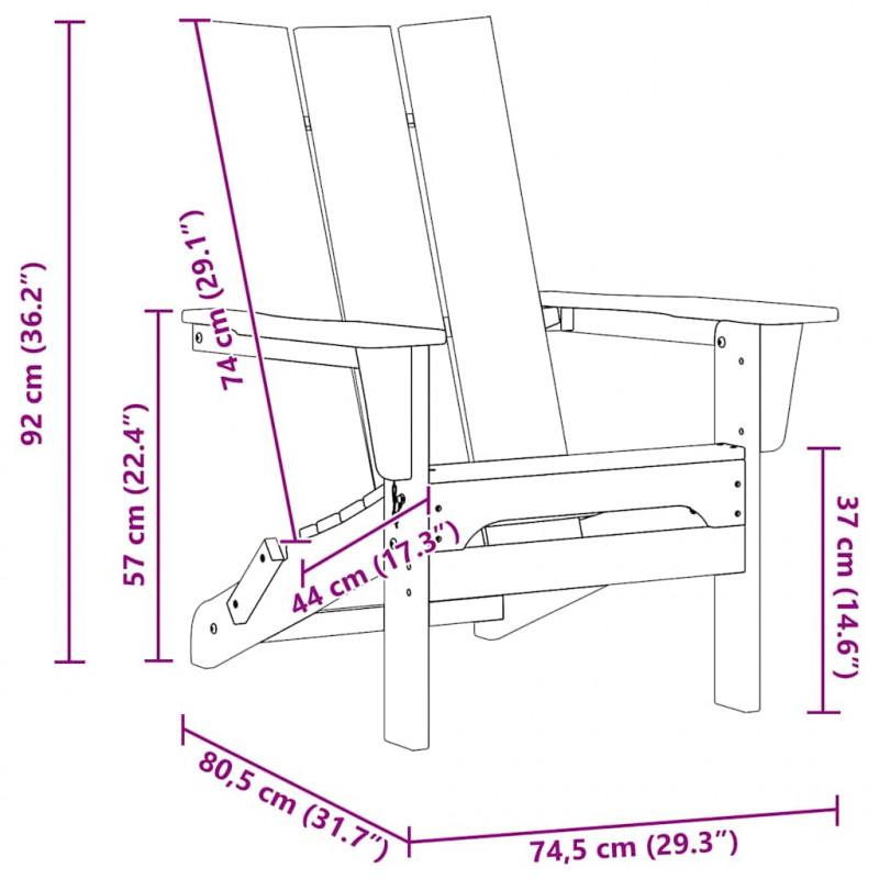 Krzesło Ogrodowe 2 pcs Czarny 80.5 x 74.5 x 92 cm Polietylen