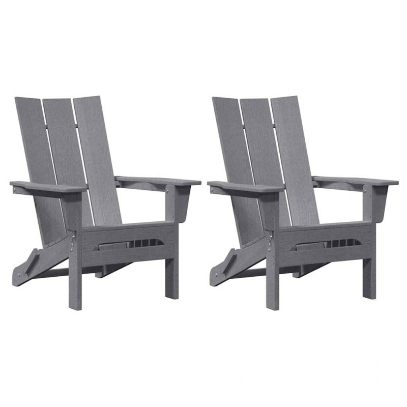 Krzesło Ogrodowe 2 pcs Jasnoszary 80.5 x 74.5 x 92 cm