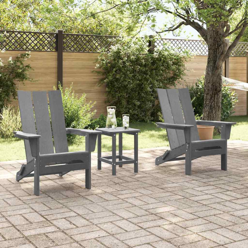 Krzesło Ogrodowe 2 pcs Jasnoszary 80.5 x 74.5 x 92 cm