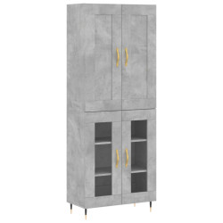 Witrynka, szarość betonu 69,5x34x180 cm materiał drewnopochodny