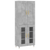 Witrynka, szarość betonu 69,5x34x180 cm materiał drewnopochodny