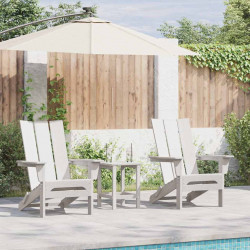 Krzesło Ogrodowe 3 pcs Biały 80.5 x 74.5 x 92 cm Polietylen