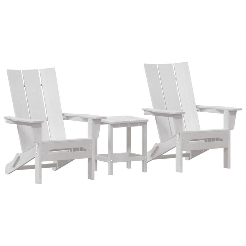Krzesło Ogrodowe 3 pcs Biały 80.5 x 74.5 x 92 cm Polietylen