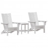 Krzesło Ogrodowe 3 pcs Biały 80.5 x 74.5 x 92 cm Polietylen
