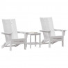 Krzesło Ogrodowe 3 pcs Biały 80.5 x 74.5 x 92 cm Polietylen