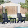 Krzesło Ogrodowe 3 pcs Granatowy 80.5 x 74.5 x 92 cm Polietylen