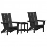 Krzesło Ogrodowe 3 pcs Czarny 80.5 x 74.5 x 92 cm Polietylen