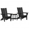 Krzesło Ogrodowe 3 pcs Czarny 80.5 x 74.5 x 92 cm Polietylen
