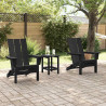 Krzesło Ogrodowe 3 pcs Czarny 80.5 x 74.5 x 92 cm Polietylen