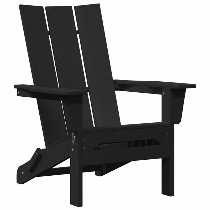 Krzesło Ogrodowe 3 pcs Czarny 80.5 x 74.5 x 92 cm Polietylen