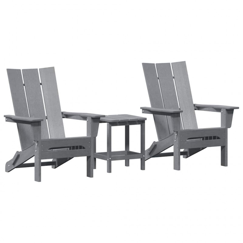 Krzesło Ogrodowe 3 pcs Jasnoszary 80.5 x 74.5 x 92 cm