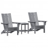 Krzesło Ogrodowe 3 pcs Jasnoszary 80.5 x 74.5 x 92 cm