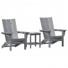 Krzesło Ogrodowe 3 pcs Jasnoszary 80.5 x 74.5 x 92 cm
