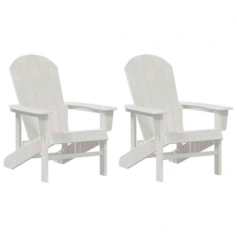 Krzesło Ogrodowe 2 pcs Biały 82 x 74 x 92 cm Polietylen