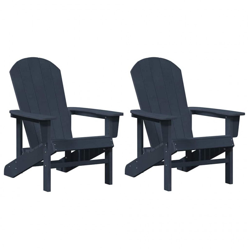 Krzesło Ogrodowe 2 pcs Granatowy 82 x 74 x 92 cm Polietylen