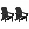 Krzesło Ogrodowe 2 pcs Czarny 82 x 74 x 92 cm Polietylen