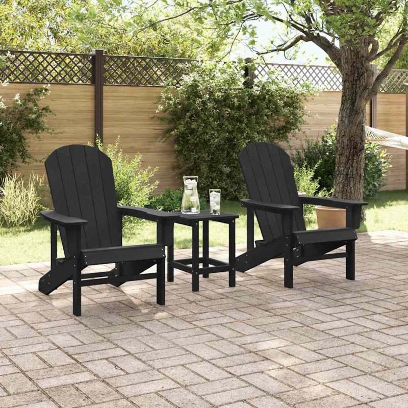 Krzesło Ogrodowe 2 pcs Czarny 82 x 74 x 92 cm Polietylen