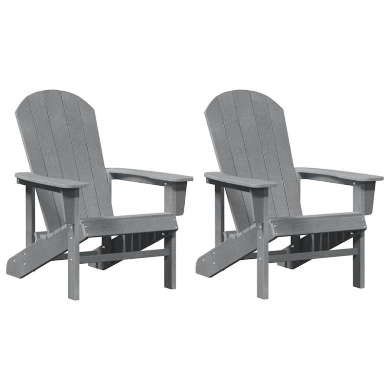 Krzesło Ogrodowe 2 pcs Jasnoszary 82 x 74 x 92 cm Polietylen