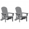 Krzesło Ogrodowe 2 pcs Jasnoszary 82 x 74 x 92 cm Polietylen