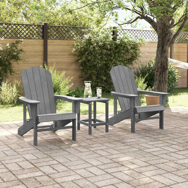 Krzesło Ogrodowe 2 pcs Jasnoszary 82 x 74 x 92 cm Polietylen