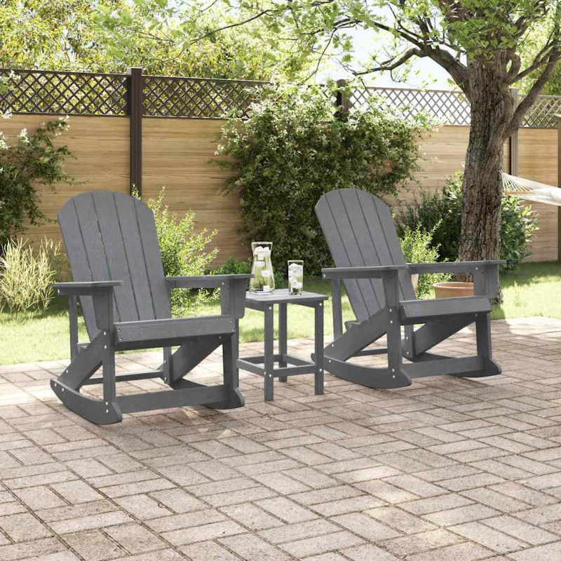 Fotele bujane Adirondack 2 pcs Jasnoszary HDPE