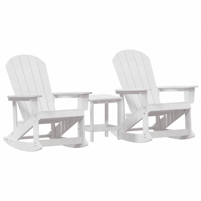 Zestaw wypoczynkowy w ogrodzie 3 pcs Biały HDPE