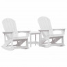 Zestaw wypoczynkowy w ogrodzie 3 pcs Biały HDPE