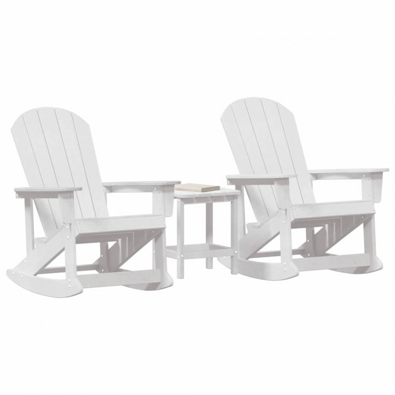 Zestaw wypoczynkowy w ogrodzie 3 pcs Biały HDPE