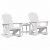 Zestaw wypoczynkowy w ogrodzie 3 pcs Biały HDPE