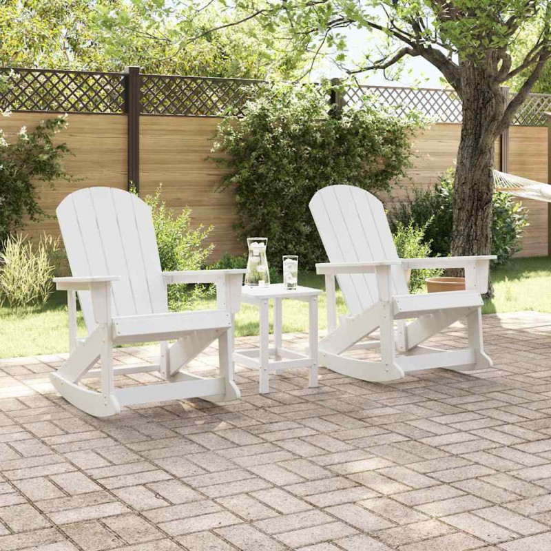 Zestaw wypoczynkowy w ogrodzie 3 pcs Biały HDPE
