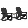 Zestaw wypoczynkowy w ogrodzie 3 pcs Czarny HDPE