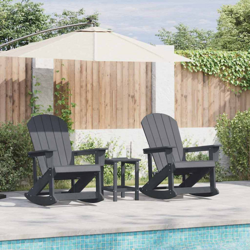 Zestaw wypoczynkowy w ogrodzie 3 pcs Jasnoszary HDPE