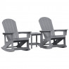 Zestaw wypoczynkowy w ogrodzie 3 pcs Jasnoszary HDPE