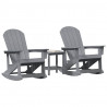 Zestaw wypoczynkowy w ogrodzie 3 pcs Jasnoszary HDPE