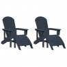 Krzesło Ogrodowe 2 pcs Granatowy 83 x 74 x 92 cm Polietylen