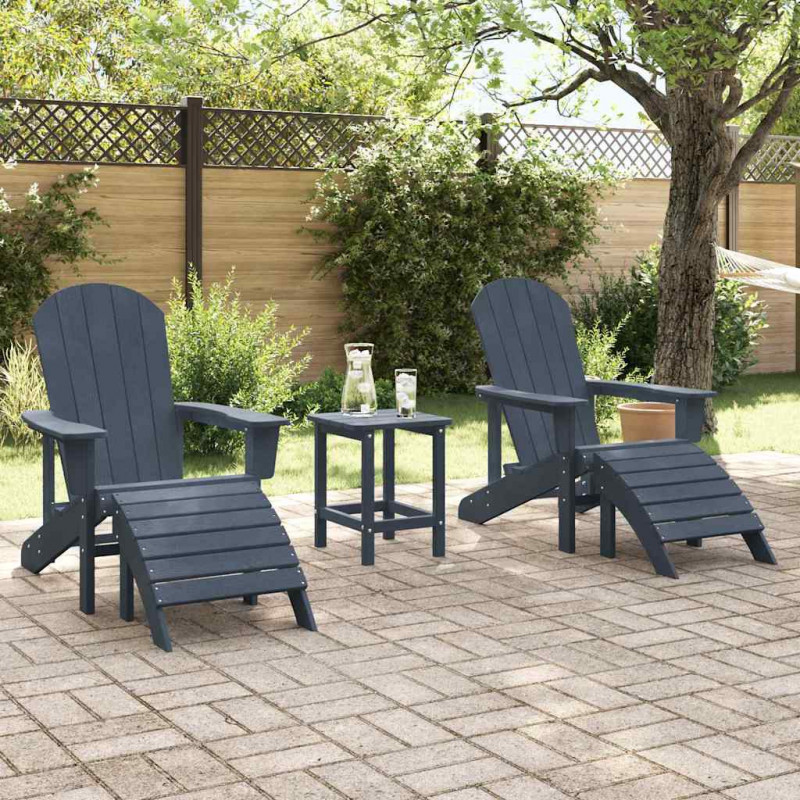 Krzesło Ogrodowe 2 pcs Granatowy 83 x 74 x 92 cm Polietylen