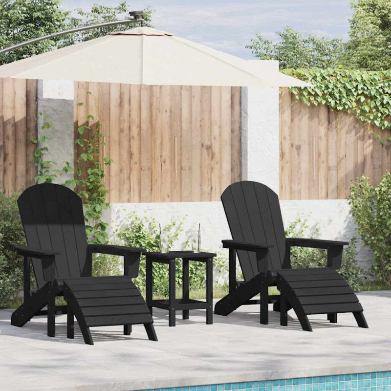 Krzesło Ogrodowe 2 pcs Czarny 83 x 74 x 92 cm Polietylen