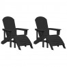 Krzesło Ogrodowe 2 pcs Czarny 83 x 74 x 92 cm Polietylen