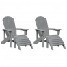 Krzesło Ogrodowe 2 pcs Jasnoszary 83 x 74 x 92 cm Polietylen