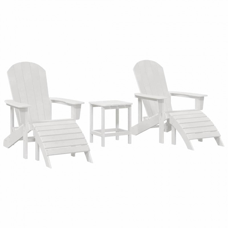 Krzesło Ogrodowe 3 pcs Biały Polietylen