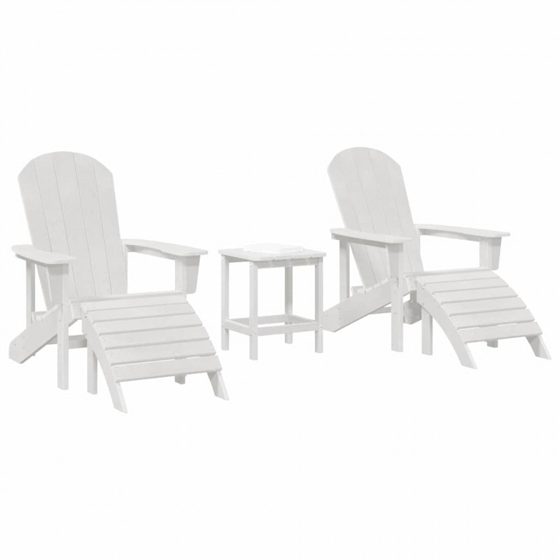 Krzesło Ogrodowe 3 pcs Biały Polietylen