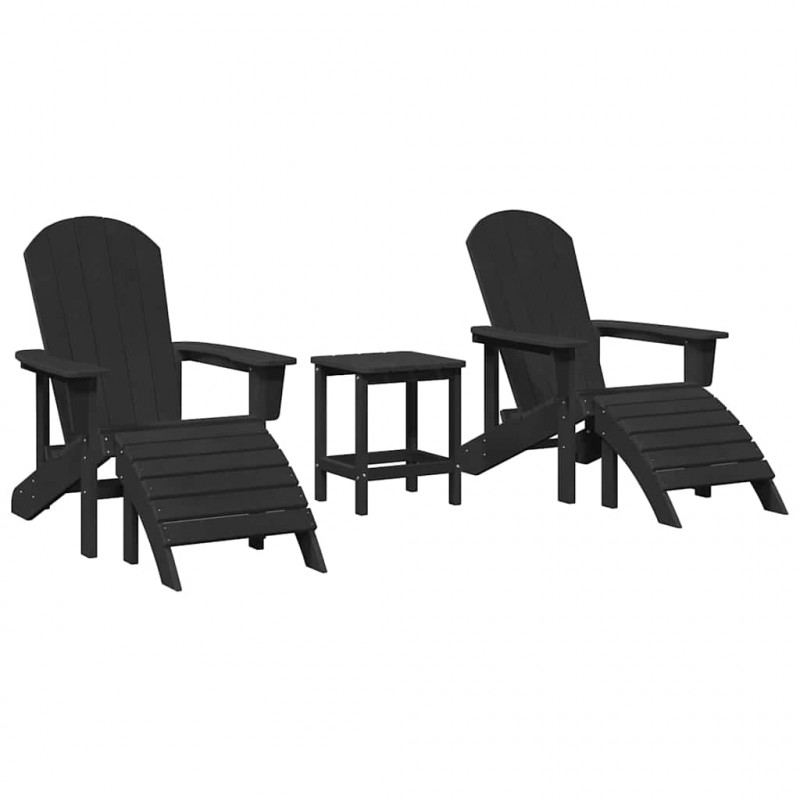 Krzesło Ogrodowe 3 pcs Czarny Polietylen