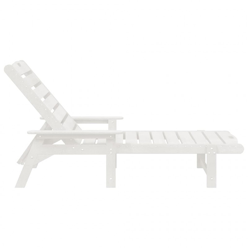 Leżak 2 pcs Biały 195,5 x 53 x 98,5 cm Polietylen